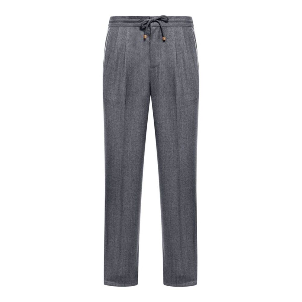 Brunello Cucinelli Men Wool Trousers With Pleats